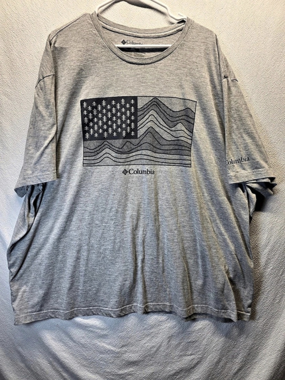Columbia Men's Tree Flag Graphic Tee Gray Size 4XL